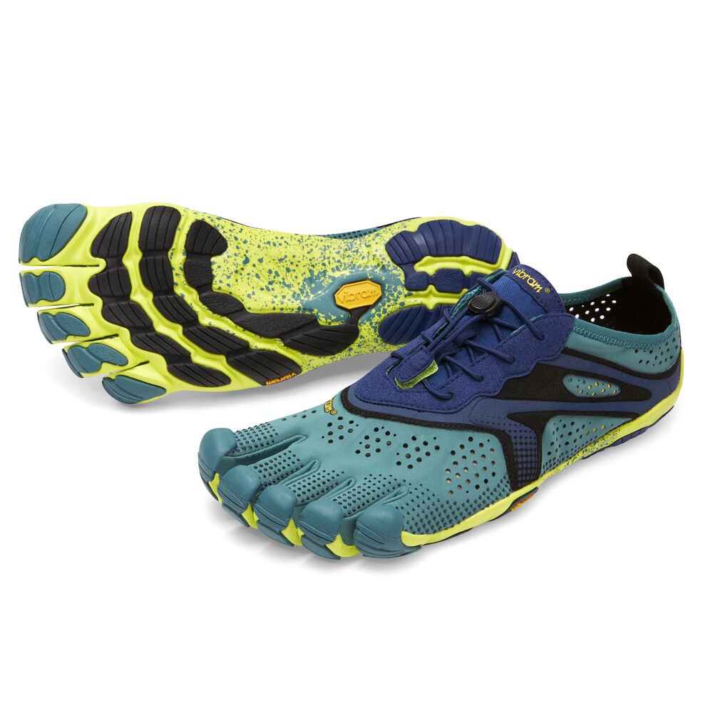 Vibram Five Fingers Mens Running Shoes - Navy - V-Run - 06738-QGXN